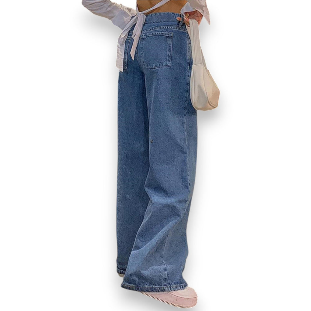 Jeans Retro Street a Vita Bassa con Gamba Dritta - Etnicool