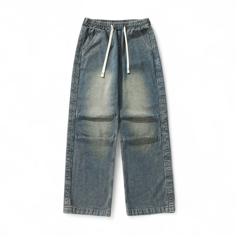 Pantalones Japoneses con Pliegues y Cuerda de Ajuste