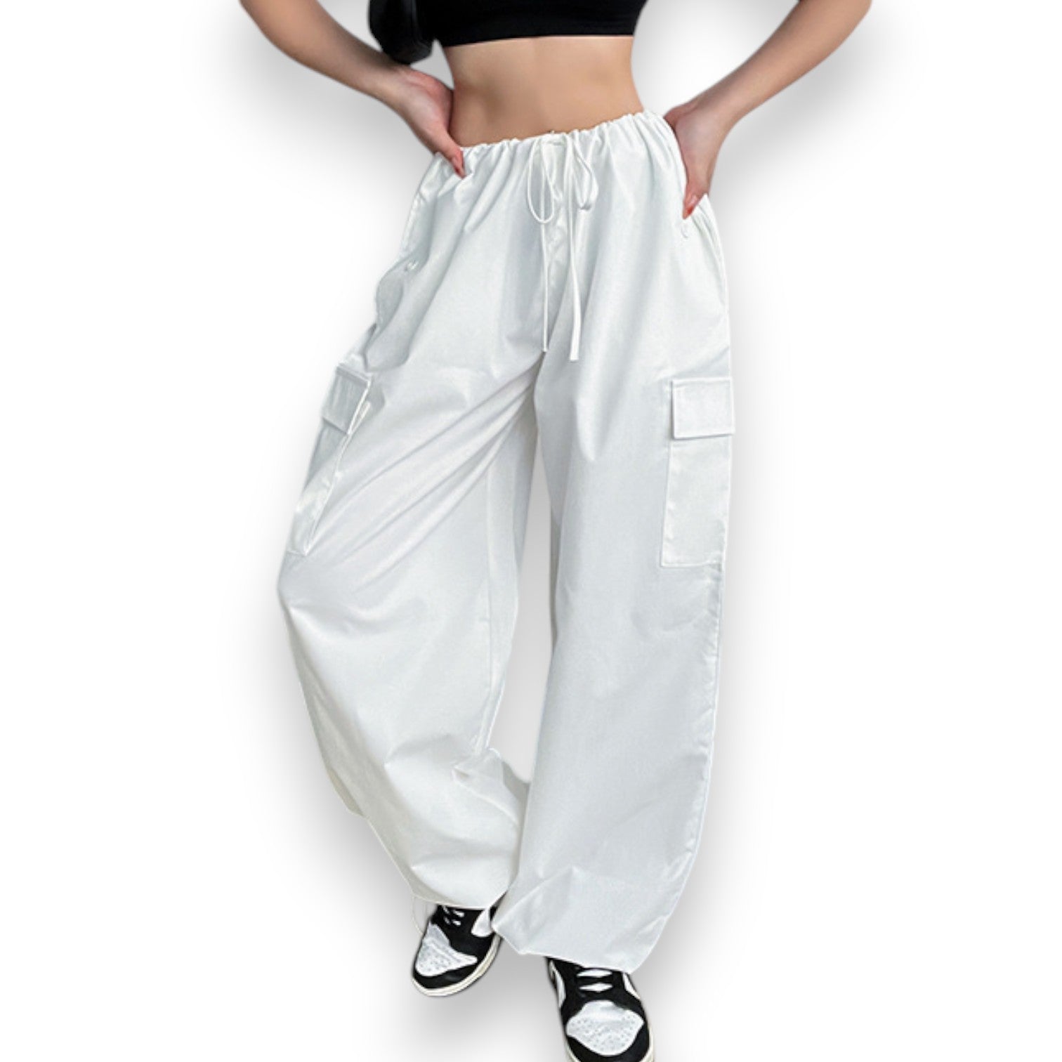 Pantalones Casual de Pierna Ancha y Suelta