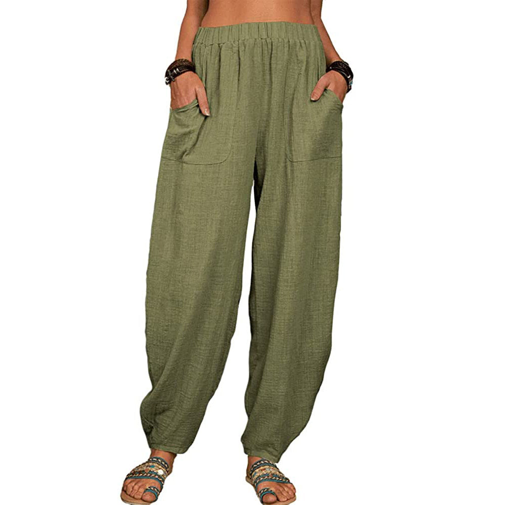 Pantaloni Harem Larghi con Tasche - Etnicool