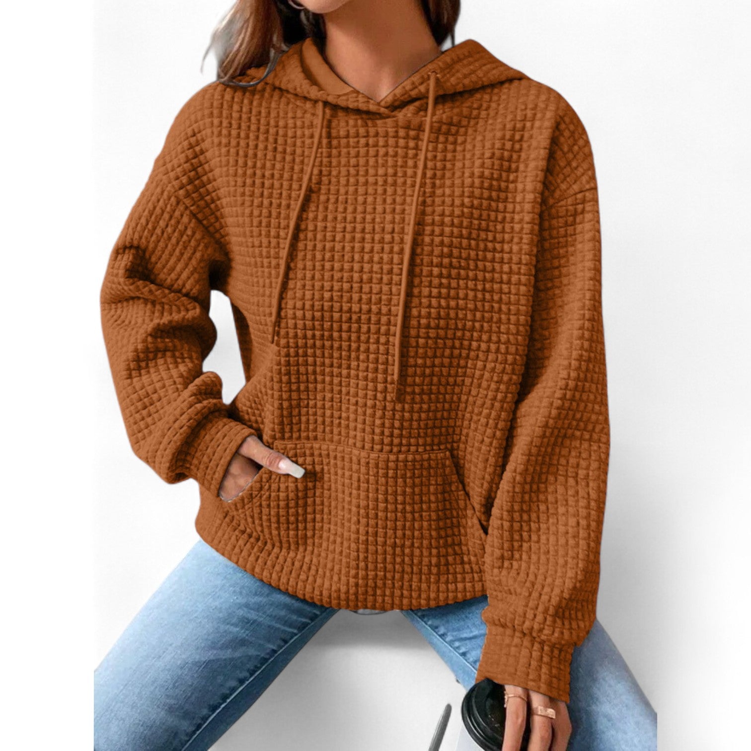 Suéter Casual Holgado con Capucha