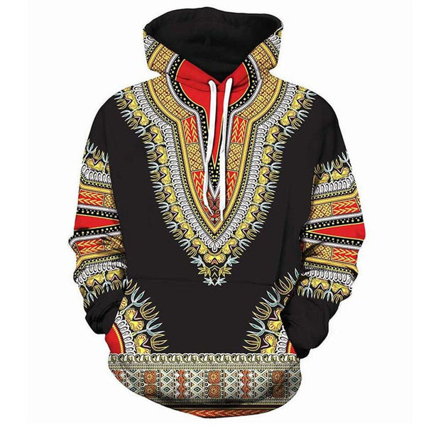 Felpa con Cappuccio Stile Africano