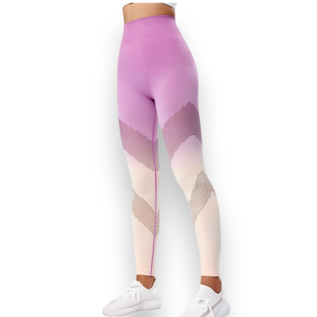 Leggings da Yoga con Design Forato e Stampa Sfumatа - Etnicool