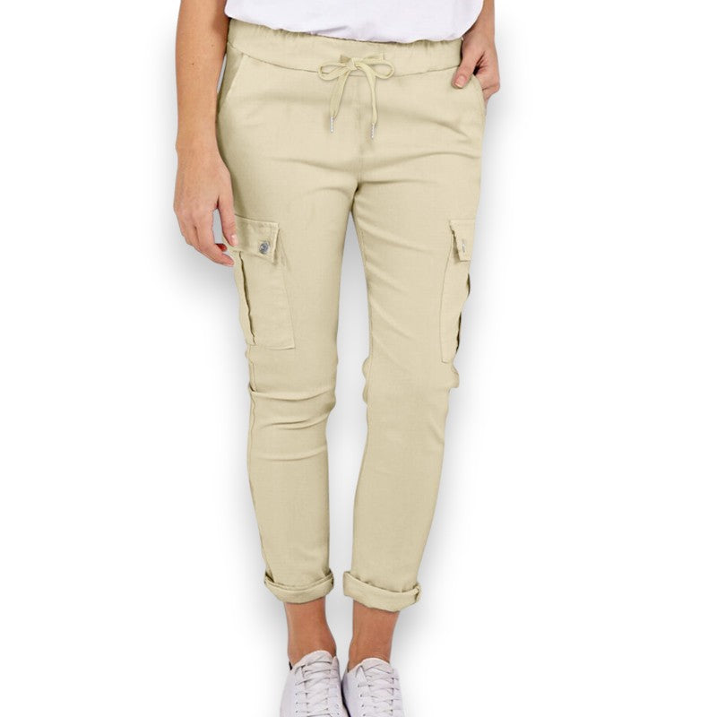 Pantaloni Cargo Casual con Tasche e Coulisse in Vita - Etnicool