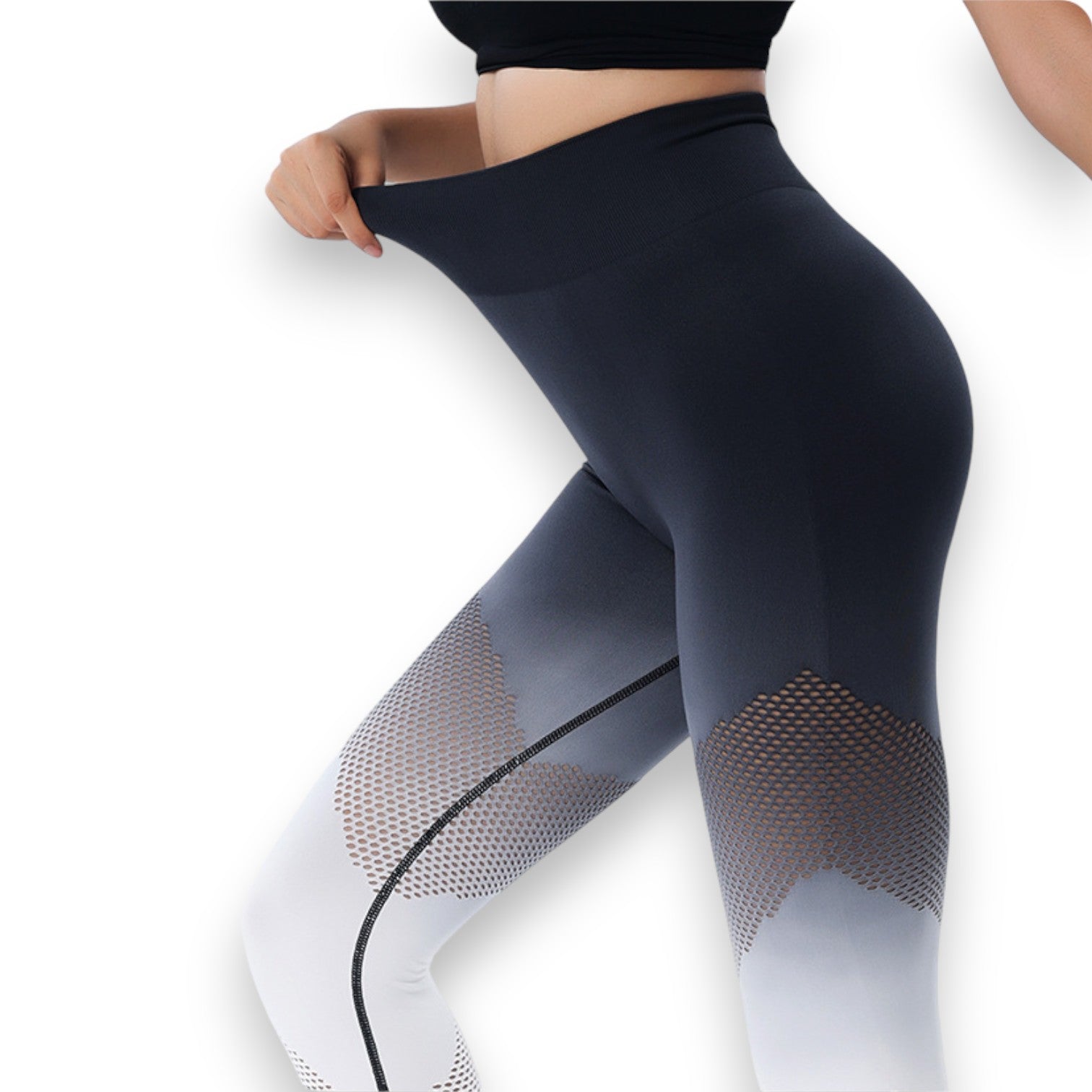 Leggings da Yoga con Design Forato e Stampa Sfumatа - Etnicool