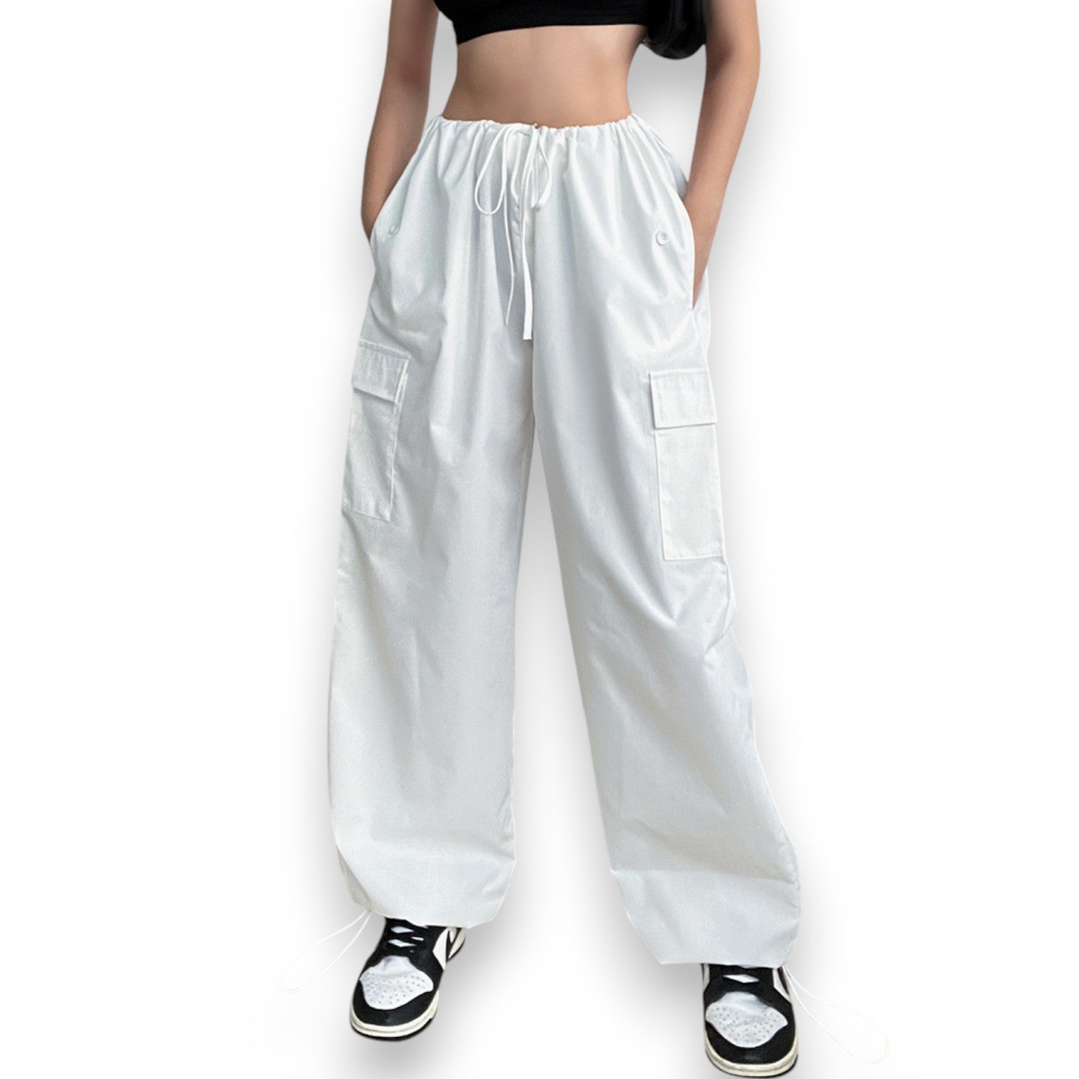 Pantalones Casual de Pierna Ancha y Suelta