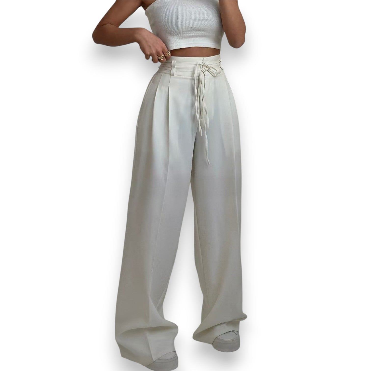 Pantaloni a Vita Alta con Laccio - Etnicool