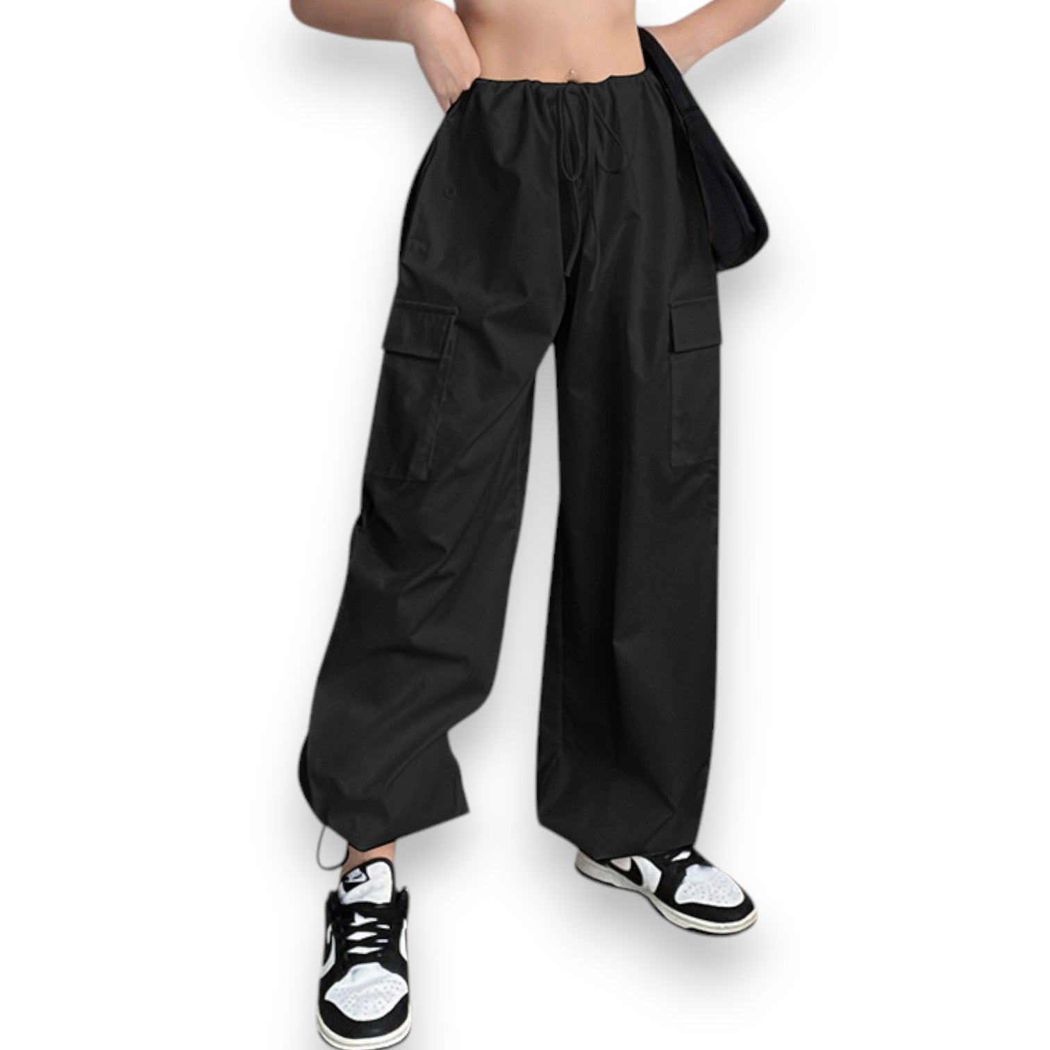 Pantalones Casual de Pierna Ancha y Suelta